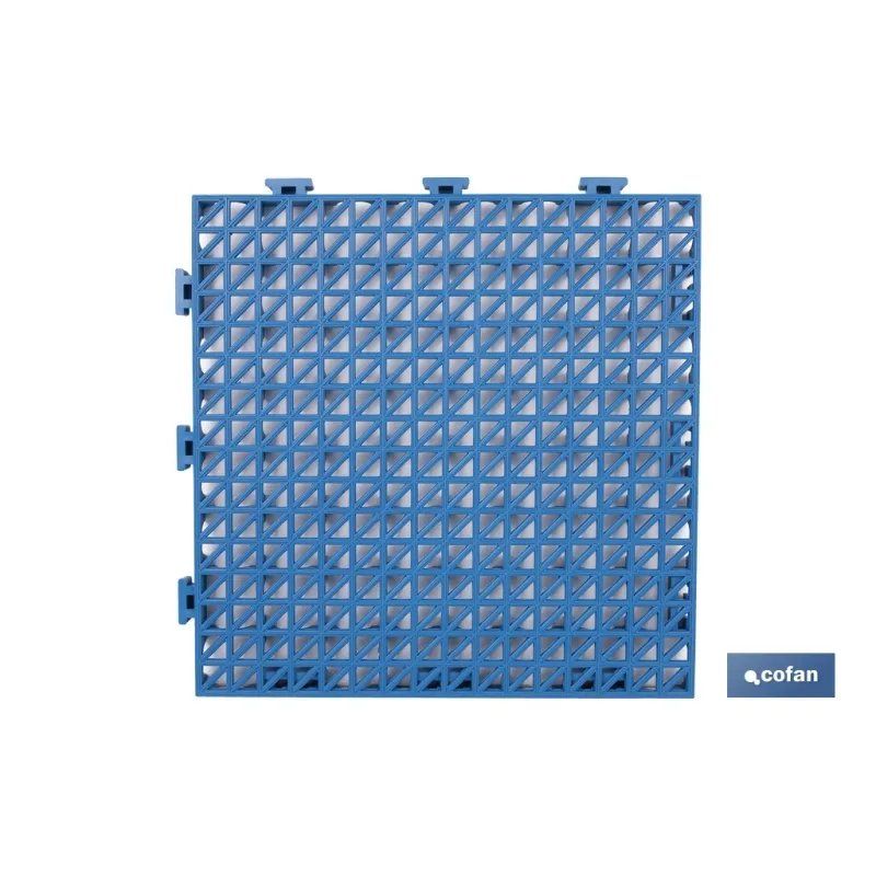 SET DE 4 UDS. LOSETA ALVEOLADA AZUL DE PVC 33 X 33 X 2 CM