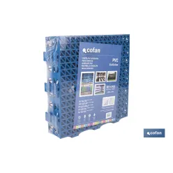 SET DE 4 UDS. LOSETA ALVEOLADA AZUL DE PVC 33 X 33 X 2 CM