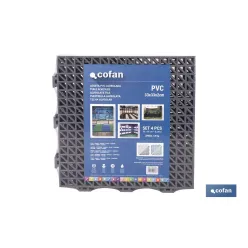 SET DE 4 UDS. LOSETA ALVEOLADA GRIS CLARO DE PVC 33 X 33 X 2 CM