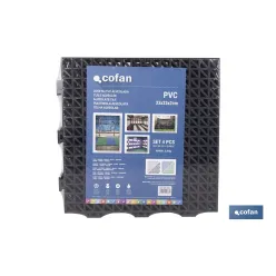 SET DE 4 UDS. LOSETA ALVEOLADA GRIS OSCURO DE PVC 33 X 33 X 2 CM