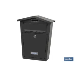 BUZÓN CORREO EXTERIOR NEGRO MODELO GARDEN 360x290x105mm