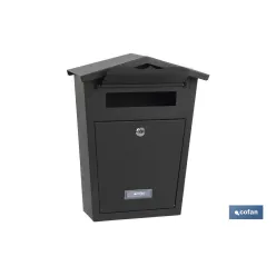 BUZÓN CORREO EXTERIOR NEGRO MODELO GARDEN 360x290x105mm