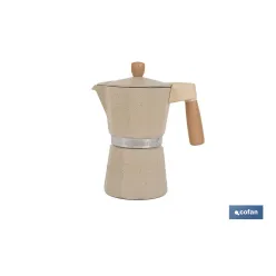 CAFETERA ITALIANA DE INDUCCIÓN BEIGE CON GRANITO 6 TAZAS