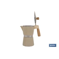 CAFETERA ITALIANA DE INDUCCIÓN BEIGE CON GRANITO 6 TAZAS