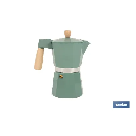 CAFETERA ITALIANA DE INDUCCIÓN VERDE 6 TAZAS