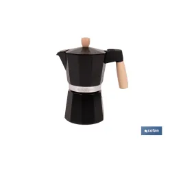 CAFETERA ITALIANA DE INDUCCIÓN NEGRA 6 TAZAS