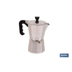 CAFETERA ITALIANA DE ALUMINIO PARA INDUCCIÓN 6 TAZAS
