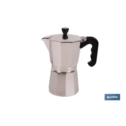 CAFETERA ITALIANA DE ALUMINIO PARA INDUCCIÓN 9 TAZAS