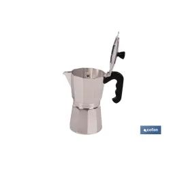 CAFETERA ITALIANA DE ALUMINIO PARA INDUCCIÓN 9 TAZAS