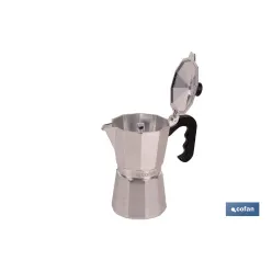 CAFETERA ITALIANA DE ALUMINIO PARA INDUCCIÓN 12 TAZAS