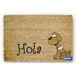 FELPUDO INTERIOR COCO FLOQUEADO 40X60X1.60cm (Perro Hola)