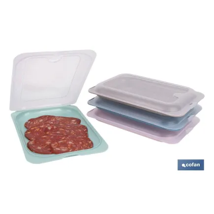 PACK DE 4 PORTAEMBUTIDOS APILABLES CREMA, AZUL, VERDE, NUDE 25 X 17 X 3 CM