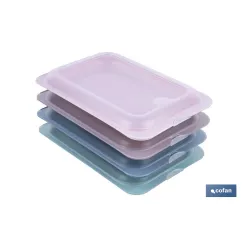 PACK DE 4 PORTAEMBUTIDOS APILABLES CREMA, AZUL, VERDE, NUDE 25 X 17 X 3 CM