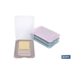 PACK DE 4 PORTAEMBUTIDOS APILABLES CREMA, AZUL, VERDE, NUDE 25 X 17 X 3 CM