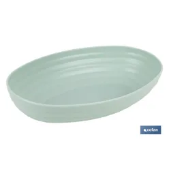 FUENTE OVALADA VERDE AGUA 24X16X5.5cm MODELO NARA 1080ml