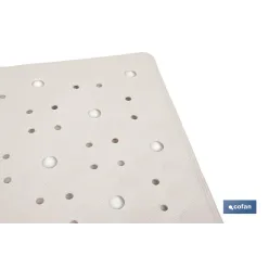 ALFOMBRA ANTIDESLIZANTE CON VENTOSAS  BAÑERA/DUCHA BLANCO 53 X 53 cm