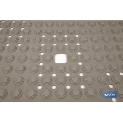 ALFOMBRA PLUS  ANTIDESLIZANTE CON VENTOSAS BAÑERA/ DUCHA BEIS PIEDRA 60 X 60 cm