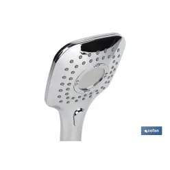 MANGO DUCHA CROMADO CON 3 FUNCIONES CON PULSADOR