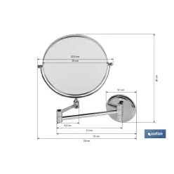 ESPEJO REDONDO BAÑO AUMENTO 3x GAMA LAGOA INOX 304