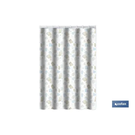 CORTINA DE BAÑO MARINA POLIÉSTER 220 X 200 CM