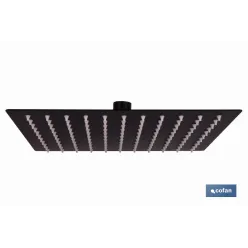 CABEZAL DE DUCHA CUADRADO EXTRAFINO DE ACERO INOXIDABLE 304 NEGRO MATE 24,5 X 24,5 CM