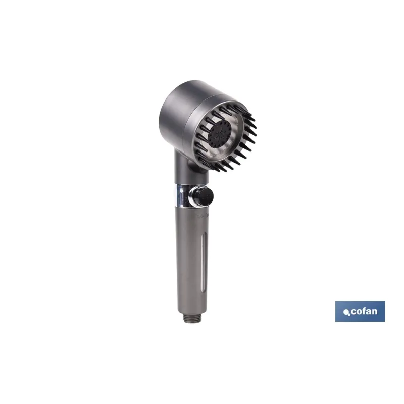 MANGO DE DUCHA CON TRES FUNCIONES, FILTRO Y AHORRO DE AGUA GRIS ANTRACITA