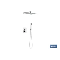 CONJUNTO DE DUCHA EMPOTRADA MONOMANDO CUADRADA CROMADA