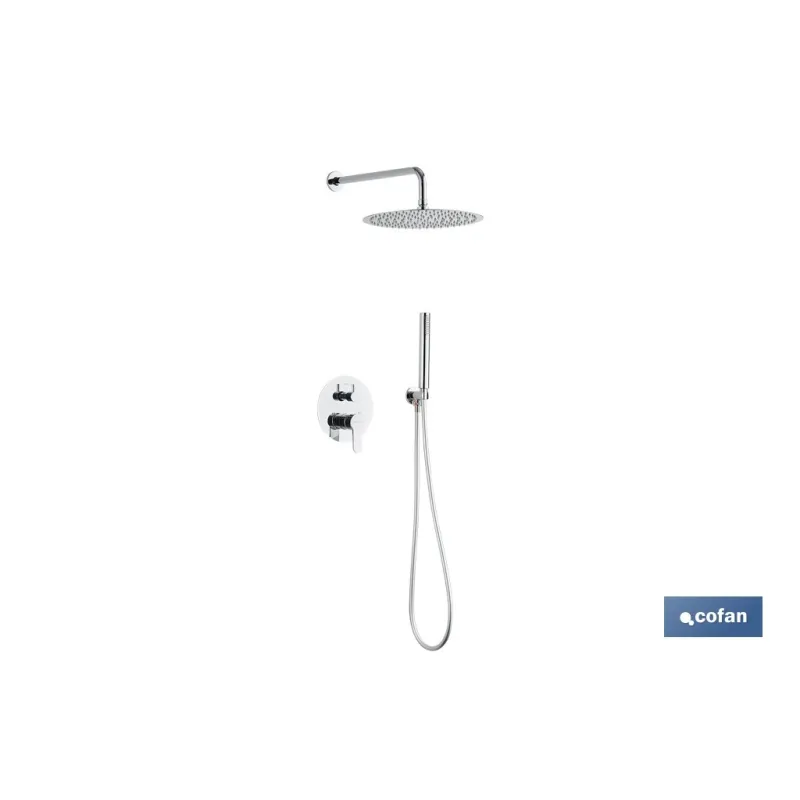 CONJUNTO DE DUCHA EMPOTRADA MONOMANDO REDONDA CROMADA