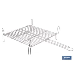 PARRILLA DOBLE INOX 500 X 500MM