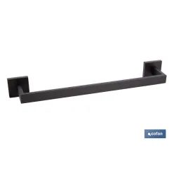 TOALLERO NEGRO MATE DE ACERO CON DISEÑO CUADRADO GAMA FAIAL 45 X 8 X 5,5 CM