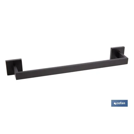 TOALLERO NEGRO MATE DE ACERO CON DISEÑO CUADRADO GAMA FAIAL 45 X 8 X 5,5 CM