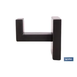 PERCHA NEGRA MATE DE ACERO CON DISEÑO CUADRADO GAMA FAIAL 5,5 X 6 X 5,5 CM