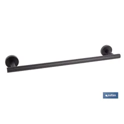 TOALLERO NEGRO MATE DE ACERO CON DISEÑO REDONDO GAMA RIBEIRA 45 X 8 X 5 CM