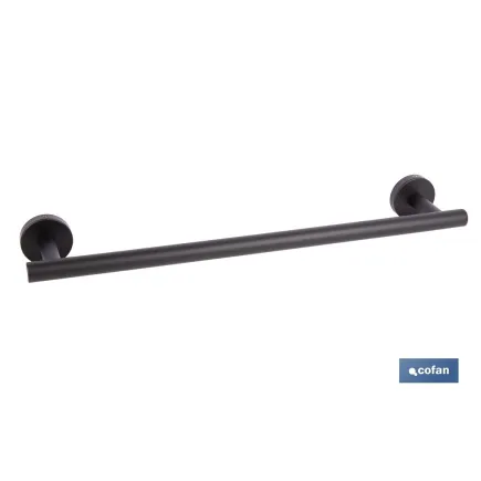 TOALLERO NEGRO MATE DE ACERO CON DISEÑO REDONDO GAMA RIBEIRA 45 X 8 X 5 CM