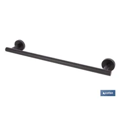 TOALLERO NEGRO MATE DE ACERO CON DISEÑO REDONDO GAMA RIBEIRA 45 X 8 X 5 CM