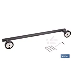 TOALLERO NEGRO MATE DE ACERO CON DISEÑO REDONDO GAMA RIBEIRA 45 X 8 X 5 CM