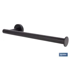 TOALLERO NEGRO MATE DE ACERO CON DISEÑO REDONDO GAMA RIBEIRA 28 X 8 X 5 CM