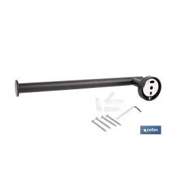 TOALLERO NEGRO MATE DE ACERO CON DISEÑO REDONDO GAMA RIBEIRA 28 X 8 X 5 CM