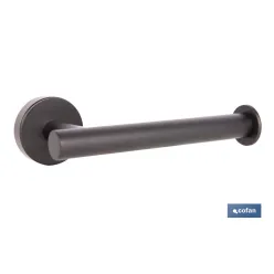 PORTARROLLOS/TOALLERO NEGRO MATE DE ACERO CON DISEÑO REDONDO GAMA RIBEIRA 16,5 X 8 X 5 CM