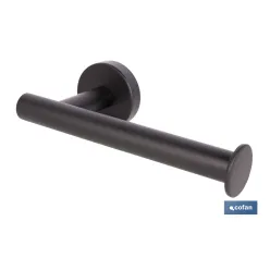 PORTARROLLOS/TOALLERO NEGRO MATE DE ACERO CON DISEÑO REDONDO GAMA RIBEIRA 16,5 X 8 X 5 CM