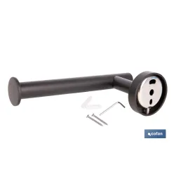 PORTARROLLOS/TOALLERO NEGRO MATE DE ACERO CON DISEÑO REDONDO GAMA RIBEIRA 16,5 X 8 X 5 CM