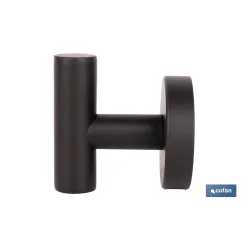 PERCHA NEGRA MATE DE ACERO CON DISEÑO REDONDO GAMA RIBEIRA 5 X 5 X 6 CM