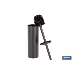 ESCOBILLERO PARA INODORO NEGRO MATE DE ACERO GAMA RIBEIRA 9,1 X 9,1 X 39 CM