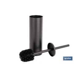 ESCOBILLERO PARA INODORO NEGRO MATE DE ACERO GAMA RIBEIRA 9,1 X 9,1 X 39 CM