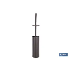 ESCOBILLERO PARA INODORO NEGRO MATE DE ACERO GAMA RIBEIRA 9,1 X 9,1 X 39 CM