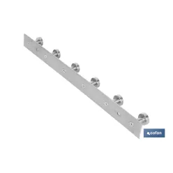 PERCHERO DE PARED DE ACERO INOXIDABLE 304 CON 6 POMOS 33,51 X 2,7 X 2,8 CM