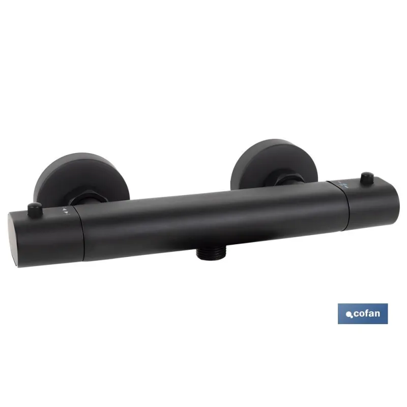 GRIFO TERMOSTATICO DUCHA NEGRO MATE MODELO KERCH