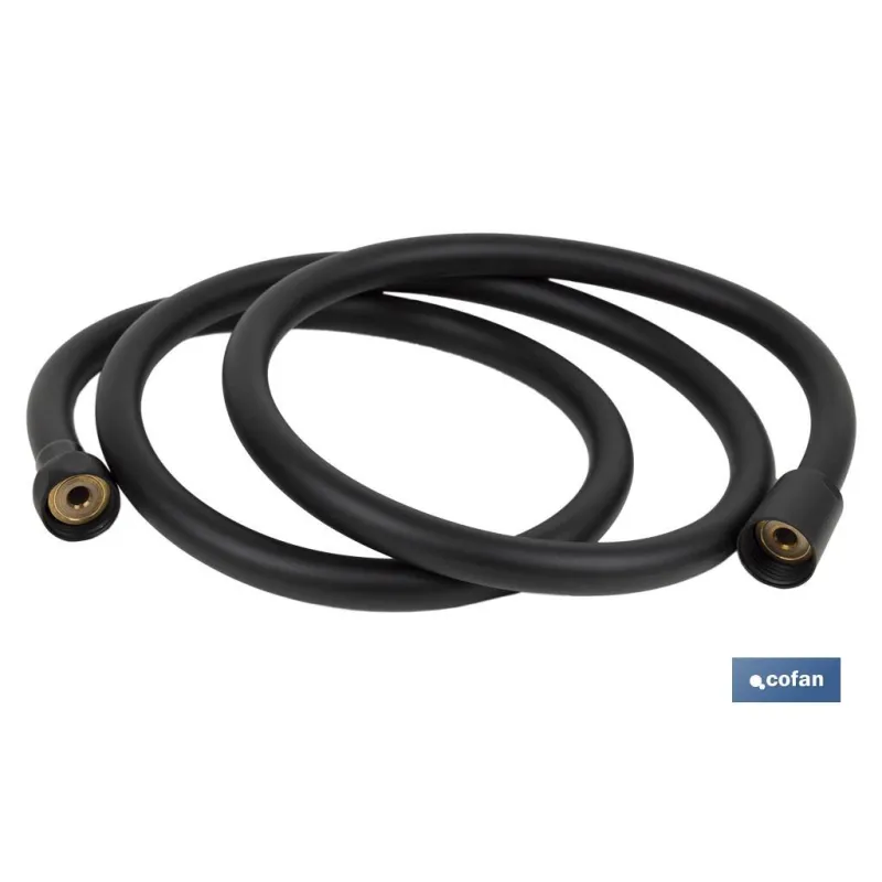 FLEXO DUCHA PVC NEGRO MATE 1.5 M