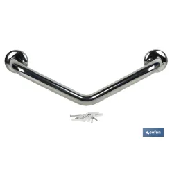 BARRA DE APOYO CON ANGULO DE 135º DE ACERO INOXIDABLE 304 (50 x 3.2 CM)