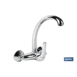 GRIFO DE COCINA/ LAVADERO MONOMANDO PARA PARED CON CAÑO ALTO